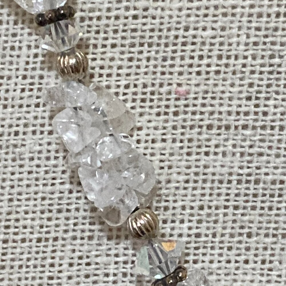 White Quartz and Crystal Necklace 18" Sterling Silver - Picture 5 of 9